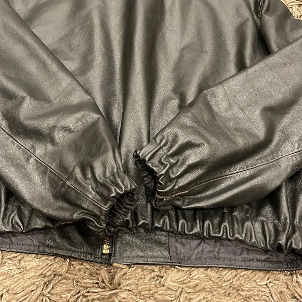 Vintage 90s Type A-2 Flight Leather Jacket 48 Deadstock Black San Diego